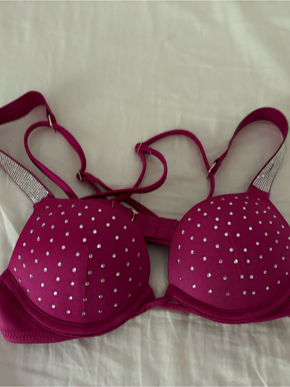 Victoria Secret Women’s Fuchsia Embellished Swimsuit Top
